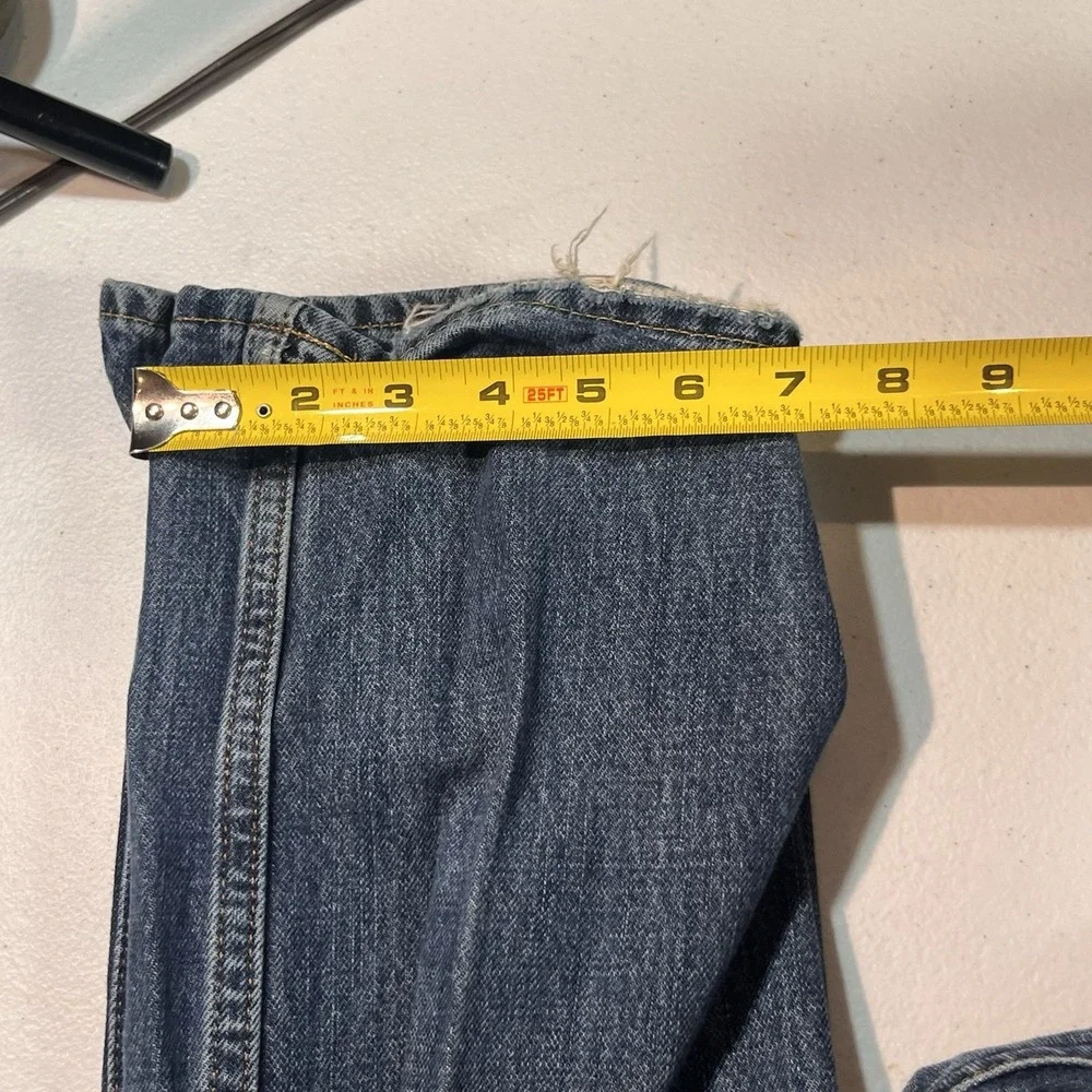 Hollister Slim Straight Jeans Men's 31x32 Blue Medium Wash Button Fly Distressed